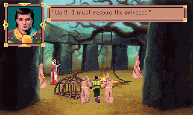 (Alexander: Wait! I must rescue the princess!)