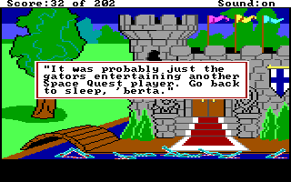 (message: Ken Williams: It was probably just the gators entertaining another Space Quest player. Go back to sleep, 'berta.)