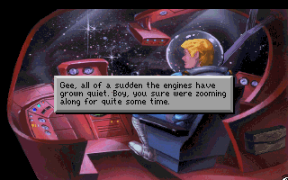 (message: Gee, all of a sudden the engines have grown quiet. Boy, you sure were zooming along for quite some time.)