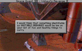 (message: I would think that something identifiable as UNSTABLE ORDINANCE would be low on your list of fun and healthy things to carry.)