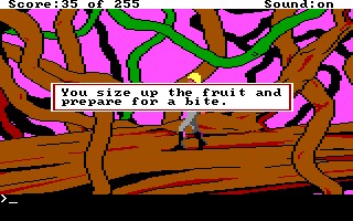 (message: You size up the fruit and prepare for a bite.)