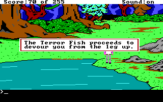 (message: The Terror Fish proceeds to devour you from the leg up.)