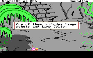 (message: One of them includes large robots and Lime Jello.)