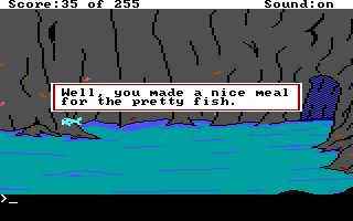 (message: Well, you made a nice meal for the pretty fish.)