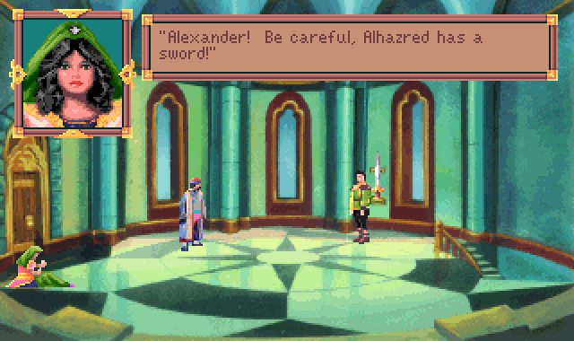 (Cassima: Alexander! Be careful, Alhazred has a sword!)