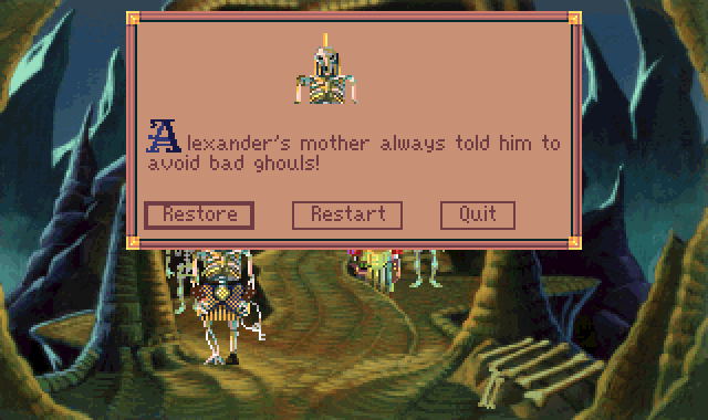 (message: Alexander's mother always told him to avoid bad ghouls!)