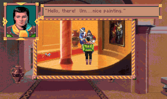 (Alexander: Hello, there! Um... nice painting.)
