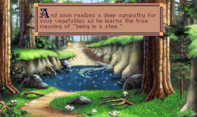(message: And soon realizes a deep sympathy for soup vegetables as he learns the true meaning of ''being in a stew''.)
